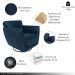 Kit 2 Poltronas Decorativas Valentina Sala de Estar Giratória Couro Azul Marinho Brilho G40 - Gran Belo