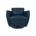 Kit 2 Poltronas Decorativas Valentina Sala de Estar Giratória Couro Azul Marinho Brilho G40 - Gran Belo