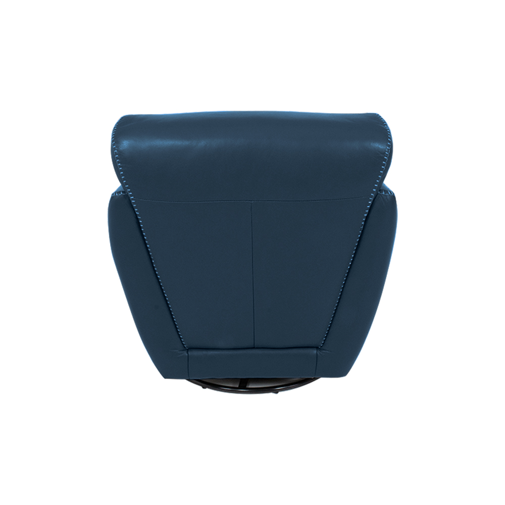 Kit 2 Poltronas Decorativas Valentina Sala de Estar Giratória Couro Azul Marinho Brilho G40 - Gran Belo