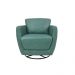 Kit 2 Poltronas Decorativas Valentina Sala de Estar Giratória Couro Azul Turquesa Manchado G40 - Gran Belo