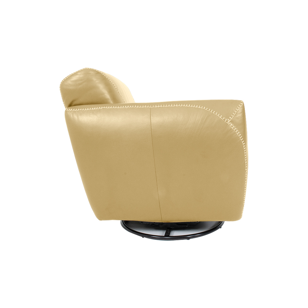 Kit 2 Poltronas Decorativas Valentina Sala de Estar Giratória Couro Bege G40 - Gran Belo