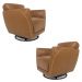 Kit 2 Poltronas Decorativas Valentina Sala de Estar Giratória Couro Caramelo Brilho G40 - Gran Belo