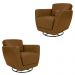 Kit 2 Poltronas Decorativas Valentina Sala de Estar Giratória Couro Caramelo Manchado G40 - Gran Belo