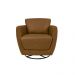 Kit 2 Poltronas Decorativas Valentina Sala de Estar Giratória Couro Caramelo Manchado G40 - Gran Belo