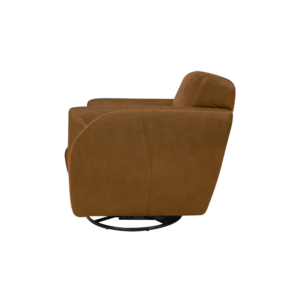 Kit 2 Poltronas Decorativas Valentina Sala de Estar Giratória Couro Caramelo Manchado G40 - Gran Belo