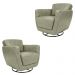 Kit 2 Poltronas Decorativas Valentina Sala de Estar Giratória Couro Cinza Manchado G40 - Gran Belo