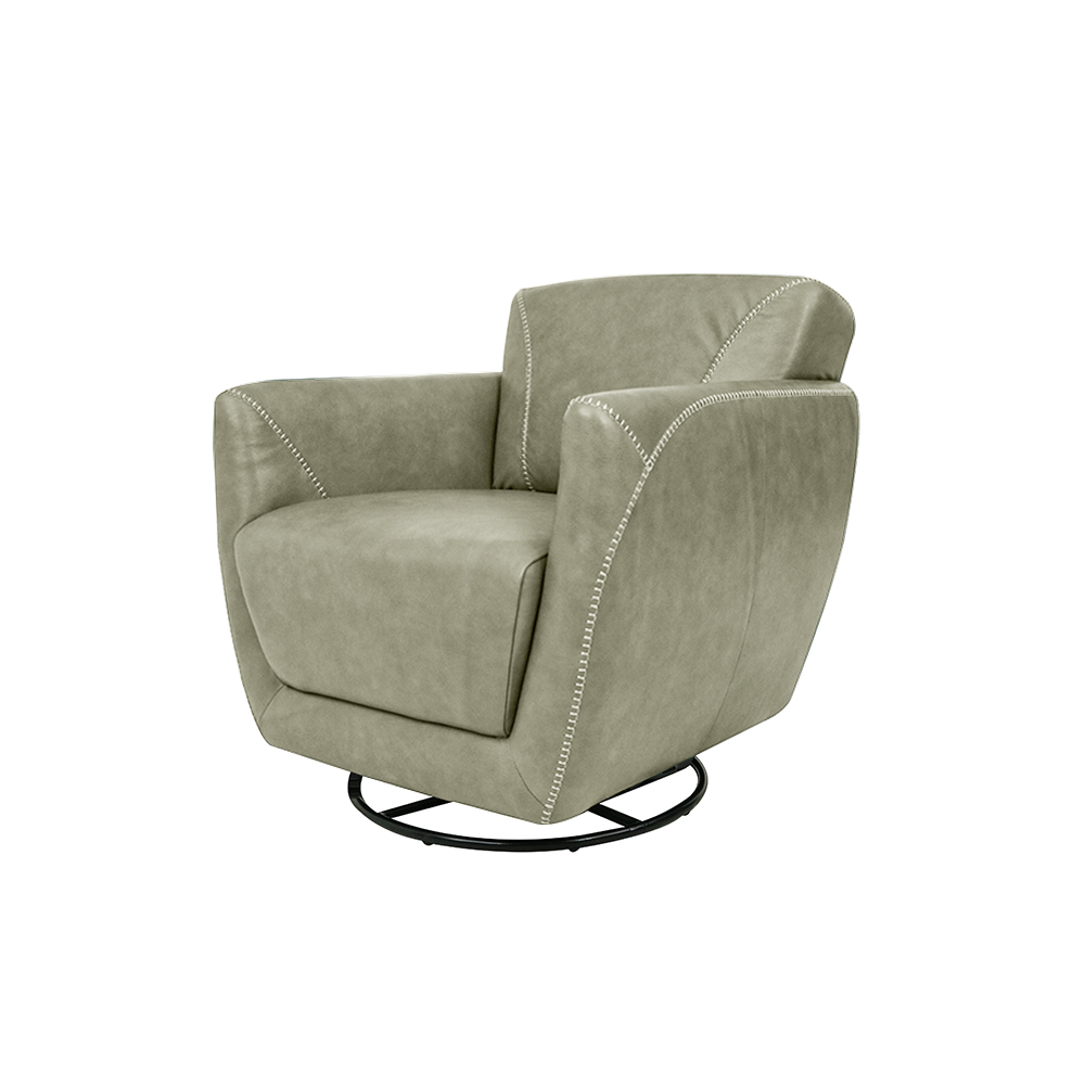 Kit 2 Poltronas Decorativas Valentina Sala de Estar Giratória Couro Cinza Manchado G40 - Gran Belo