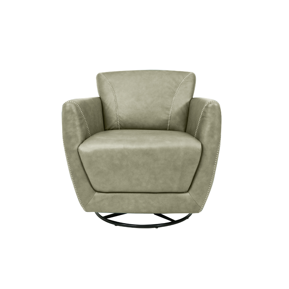 Kit 2 Poltronas Decorativas Valentina Sala de Estar Giratória Couro Cinza Manchado G40 - Gran Belo