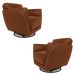 Kit 2 Poltronas Decorativas Valentina Sala de Estar Giratória Couro Conhaque Brilho G40 - Gran Belo