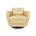 Kit 2 Poltronas Decorativas Valentina Sala de Estar Giratória Couro Creme G40 - Gran Belo