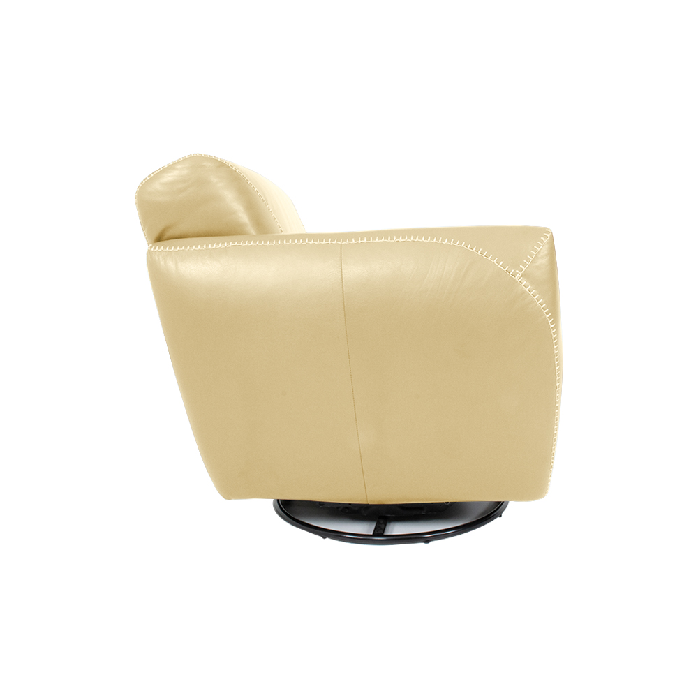 Kit 2 Poltronas Decorativas Valentina Sala de Estar Giratória Couro Creme G40 - Gran Belo