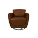 Kit 2 Poltronas Decorativas Valentina Sala de Estar Giratória Couro Marrom Chocolate Manchado G40 - Gran Belo