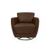 Kit 2 Poltronas Decorativas Valentina Sala de Estar Giratória Couro Marrom Tabaco Manchado G40 - Gran Belo