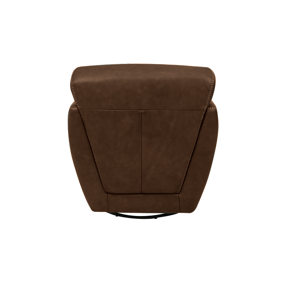 Kit 2 Poltronas Decorativas Valentina Sala de Estar Giratória Couro Marrom Tabaco Manchado G40 - Gran Belo