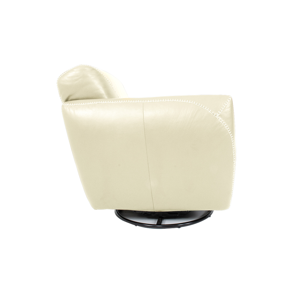 Kit 2 Poltronas Decorativas Valentina Sala de Estar Giratória Couro Off White G40 - Gran Belo