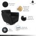 Kit 2 Poltronas Decorativas Valentina Sala de Estar Giratória Couro Preto G40 - Gran Belo