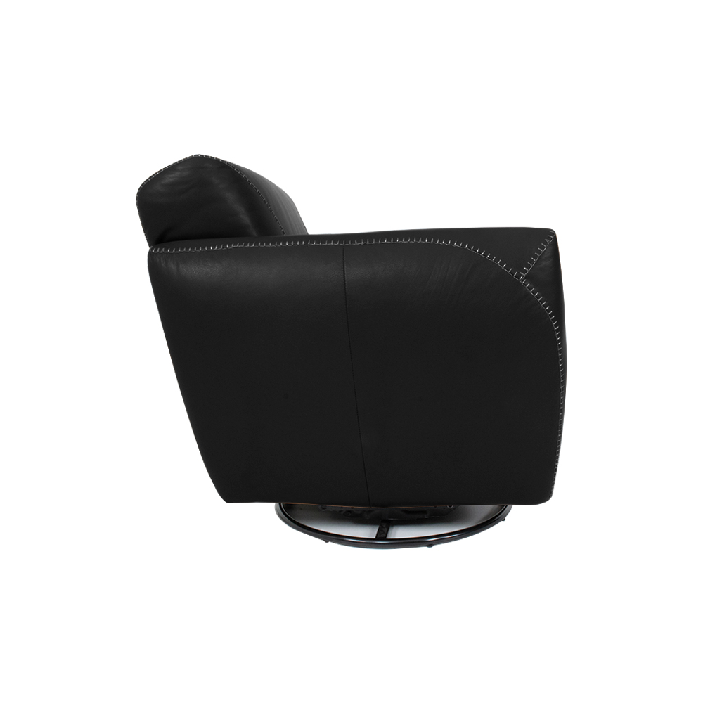 Kit 2 Poltronas Decorativas Valentina Sala de Estar Giratória Couro Preto G40 - Gran Belo