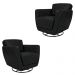 Kit 2 Poltronas Decorativas Valentina Sala de Estar Giratória Couro Preto Manchado G40 - Gran Belo