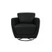 Kit 2 Poltronas Decorativas Valentina Sala de Estar Giratória Couro Preto Manchado G40 - Gran Belo