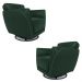 Kit 2 Poltronas Decorativas Valentina Sala de Estar Giratória Couro Verde Brilho G40 - Gran Belo