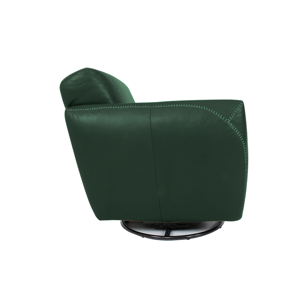 Kit 2 Poltronas Decorativas Valentina Sala de Estar Giratória Couro Verde Brilho G40 - Gran Belo