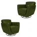 Kit 2 Poltronas Decorativas Valentina Sala de Estar Giratória Couro Verde Manchado G40 - Gran Belo