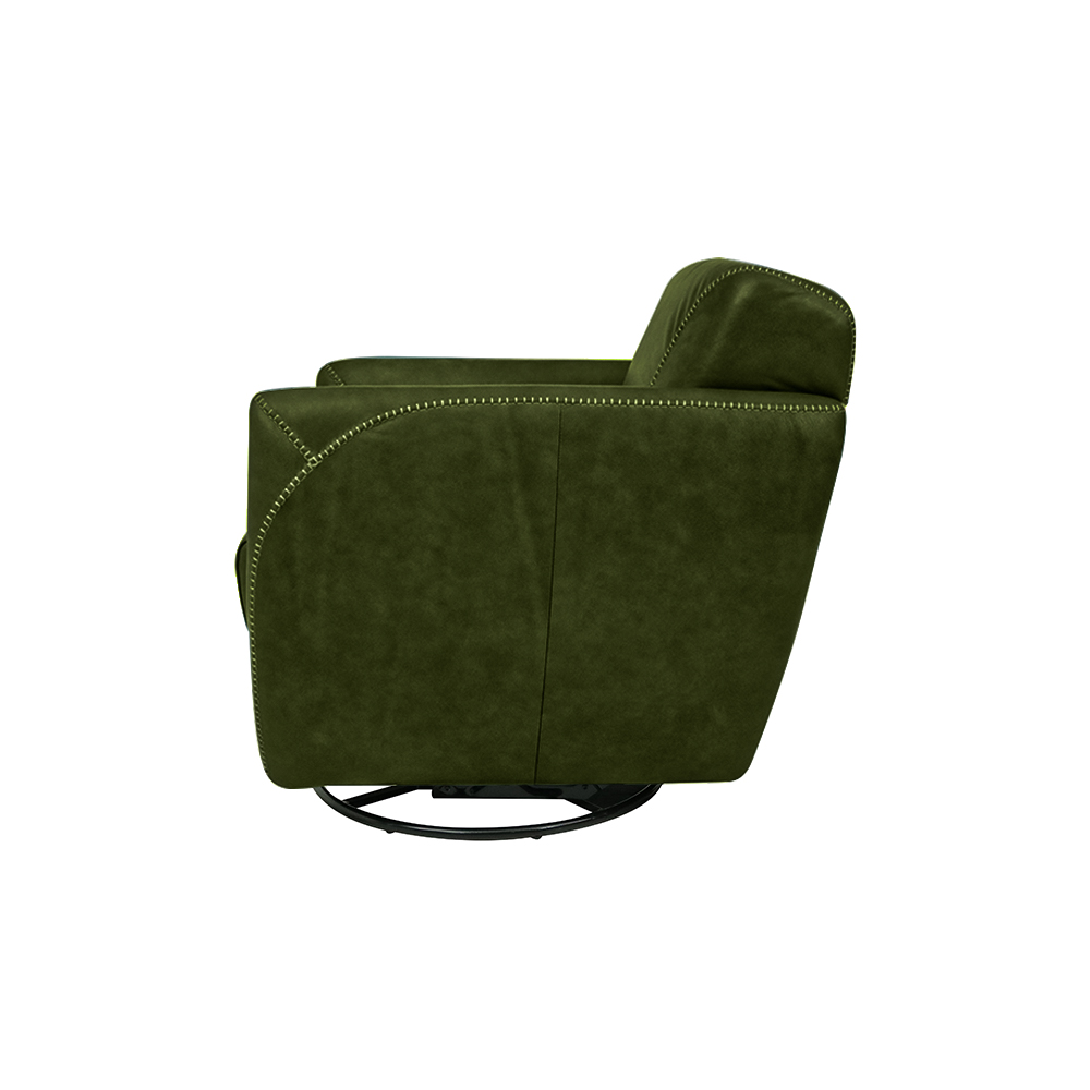 Kit 2 Poltronas Decorativas Valentina Sala de Estar Giratória Couro Verde Manchado G40 - Gran Belo