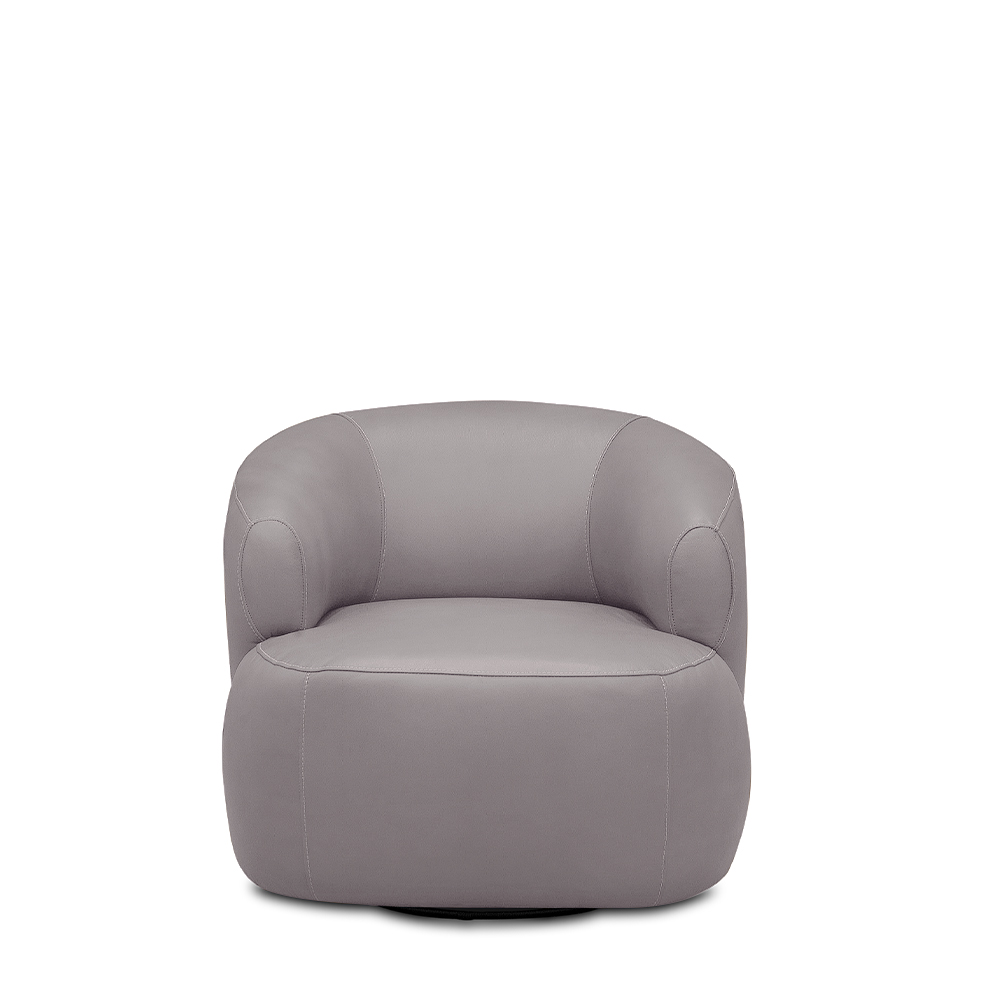 Kit 2 Poltronas Decorativas Verona Sala de Estar Base Giratória em Aço Couro Avelã G88 - Gran Belo