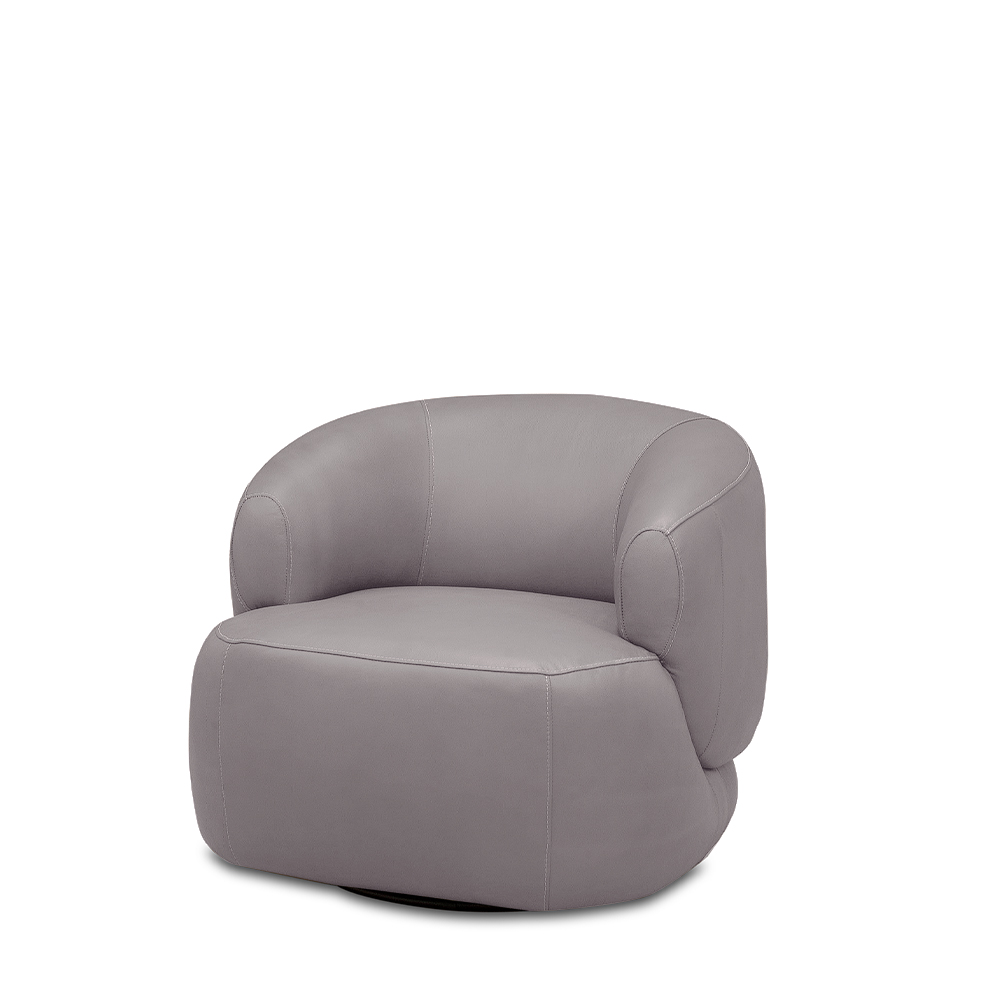 Kit 2 Poltronas Decorativas Verona Sala de Estar Base Giratória em Aço Couro Avelã G88 - Gran Belo
