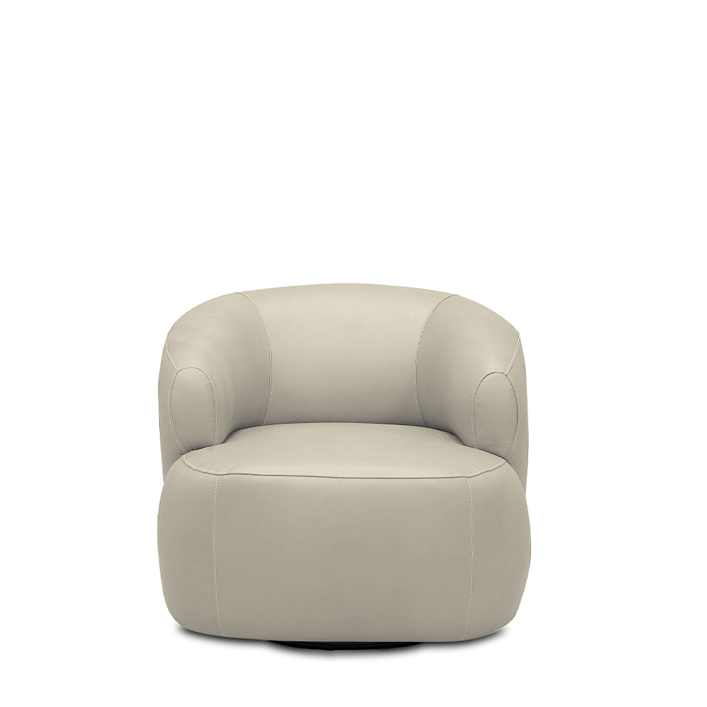 Kit 2 Poltronas Decorativas Verona Sala de Estar Base Giratória em Aço Couro Bege G88 - Gran Belo