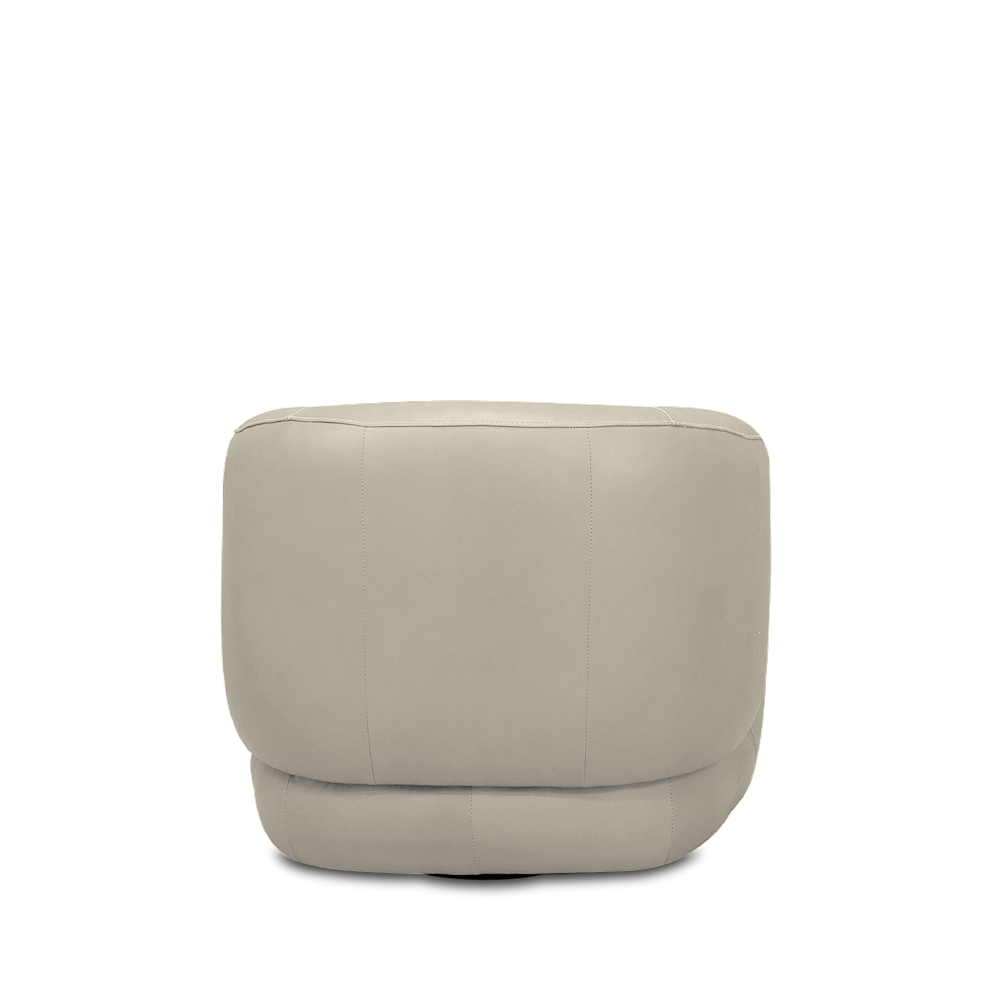 Kit 2 Poltronas Decorativas Verona Sala de Estar Base Giratória em Aço Couro Bege G88 - Gran Belo