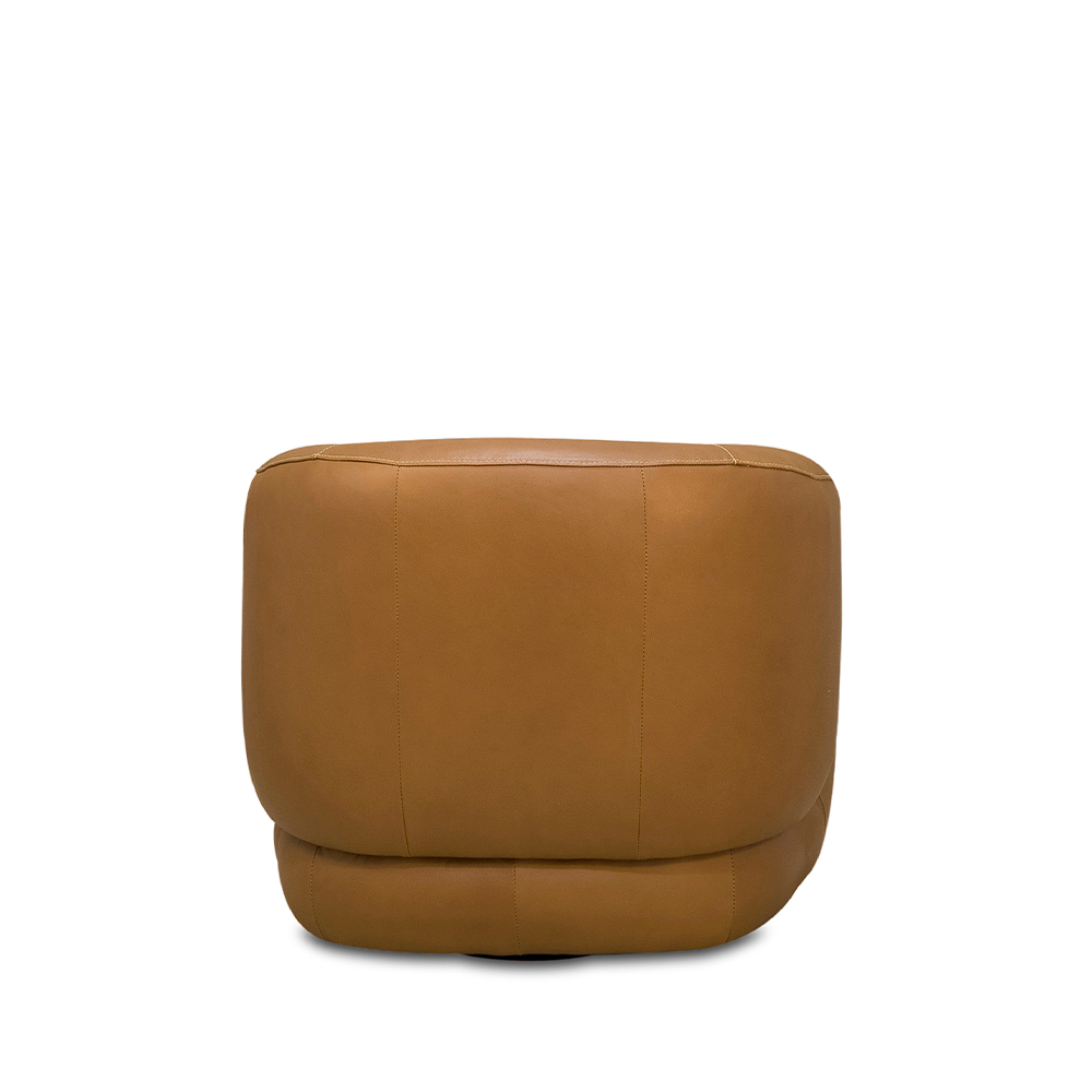 Kit 2 Poltronas Decorativas Verona Sala de Estar Base Giratória em Aço Couro Caramelo G88 - Gran Belo
