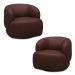 Kit 2 Poltronas Decorativas Verona Sala de Estar Base Giratória em Aço Couro Marrom Chocolate G88 - Gran Belo
