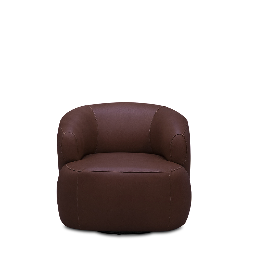 Kit 2 Poltronas Decorativas Verona Sala de Estar Base Giratória em Aço Couro Marrom Chocolate G88 - Gran Belo