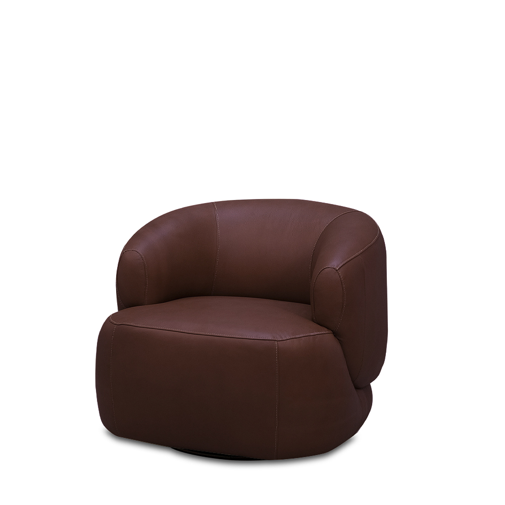 Kit 2 Poltronas Decorativas Verona Sala de Estar Base Giratória em Aço Couro Marrom Chocolate G88 - Gran Belo