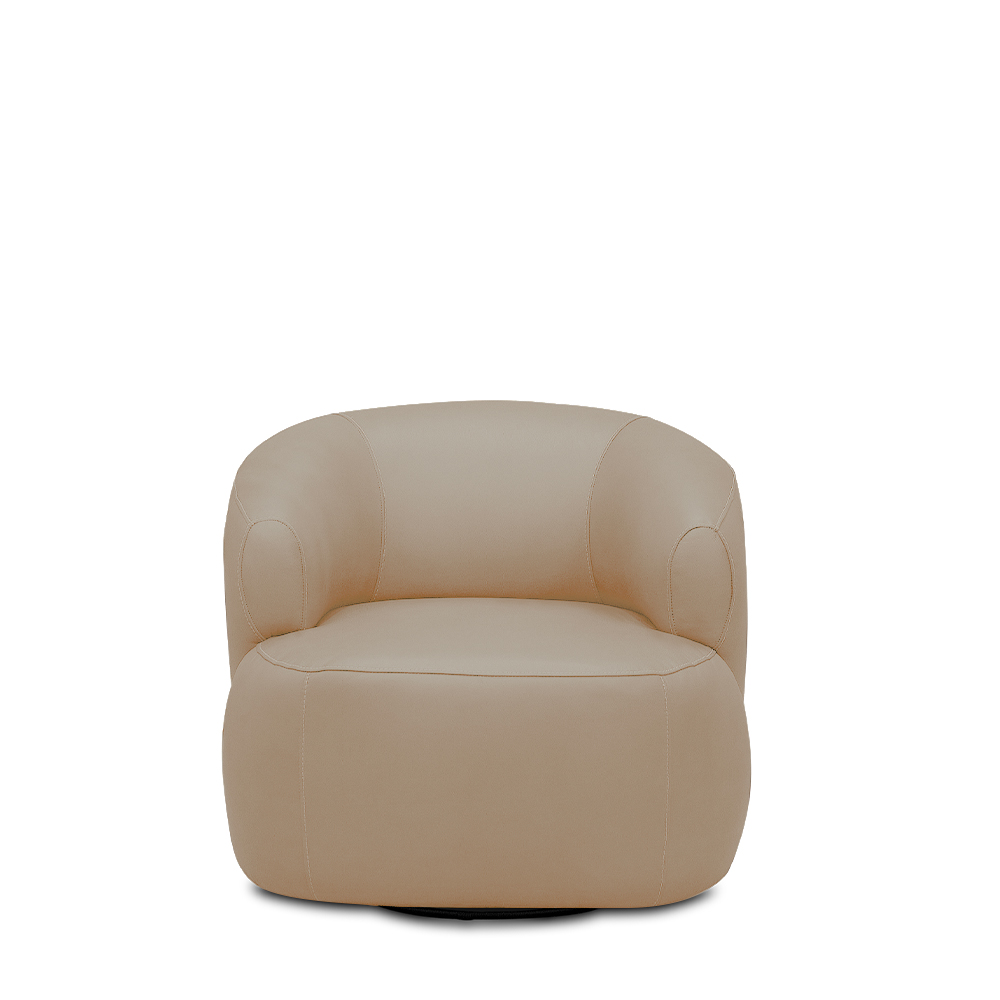 Kit 2 Poltronas Decorativas Verona Sala de Estar Base Giratória em Aço Couro Nude G88 - Gran Belo