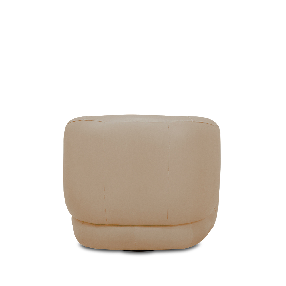 Kit 2 Poltronas Decorativas Verona Sala de Estar Base Giratória em Aço Couro Nude G88 - Gran Belo