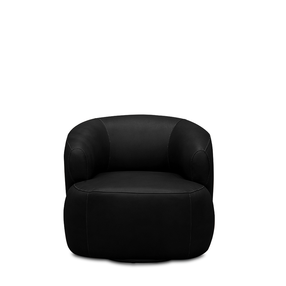 Kit 2 Poltronas Decorativas Verona Sala de Estar Base Giratória em Aço Couro Preto G88 - Gran Belo