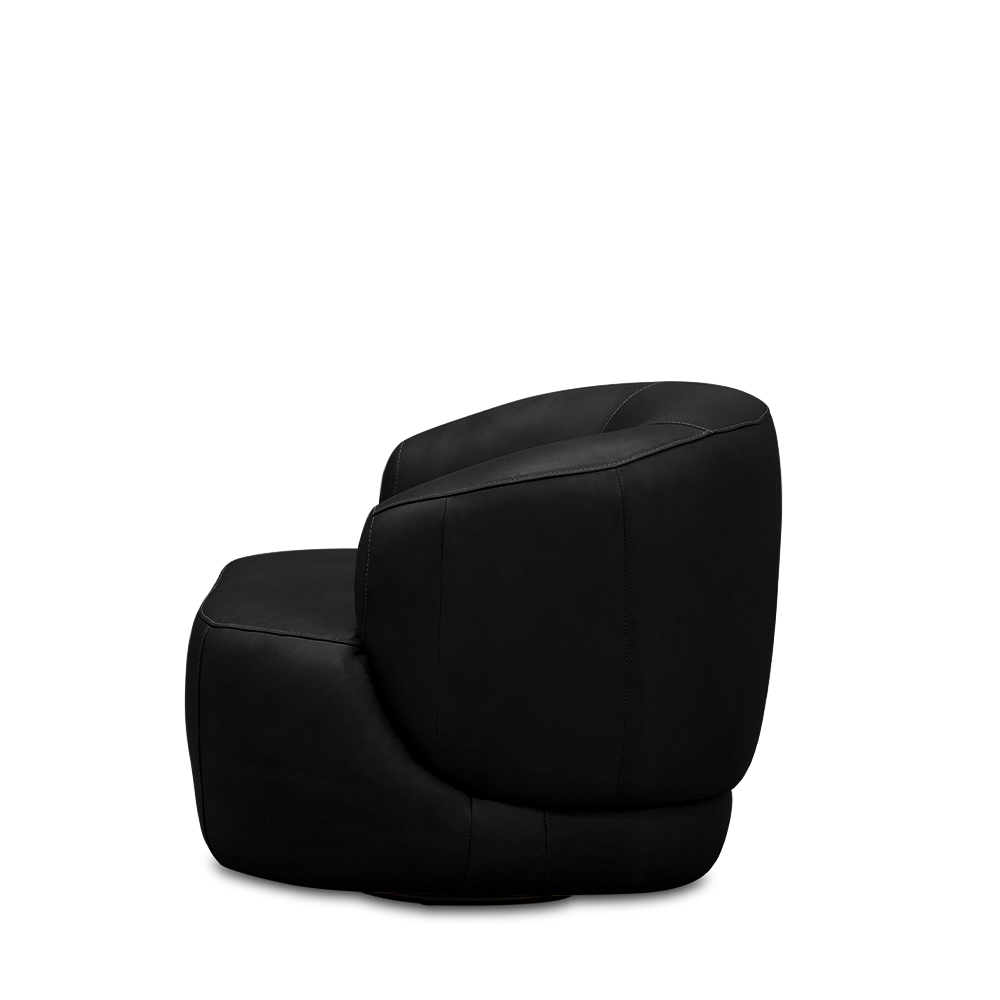 Kit 2 Poltronas Decorativas Verona Sala de Estar Base Giratória em Aço Couro Preto G88 - Gran Belo