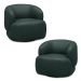 Kit 2 Poltronas Decorativas Verona Sala de Estar Base Giratória em Aço Couro Verde Musgo G88 - Gran Belo