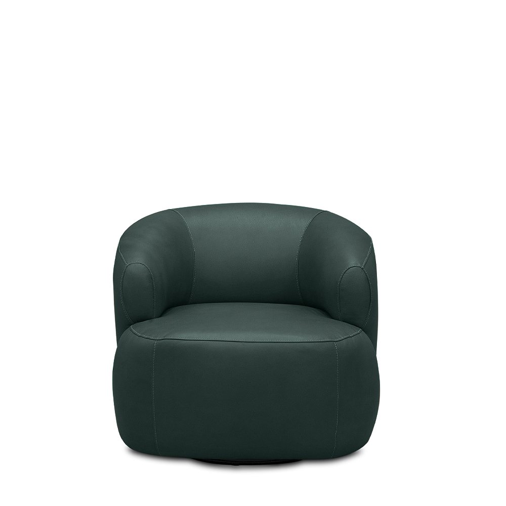 Kit 2 Poltronas Decorativas Verona Sala de Estar Base Giratória em Aço Couro Verde Musgo G88 - Gran Belo