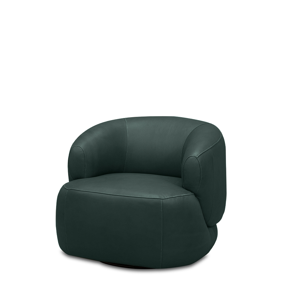 Kit 2 Poltronas Decorativas Verona Sala de Estar Base Giratória em Aço Couro Verde Musgo G88 - Gran Belo