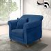 Kit 2 Poltronas Decorativas com 2 Almofadas Armstrong Suede Azul Marinho G63 - Gran Belo