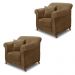 Kit 2 Poltronas Decorativas com 2 Almofadas Armstrong Suede Caramelo G63 - Gran Belo