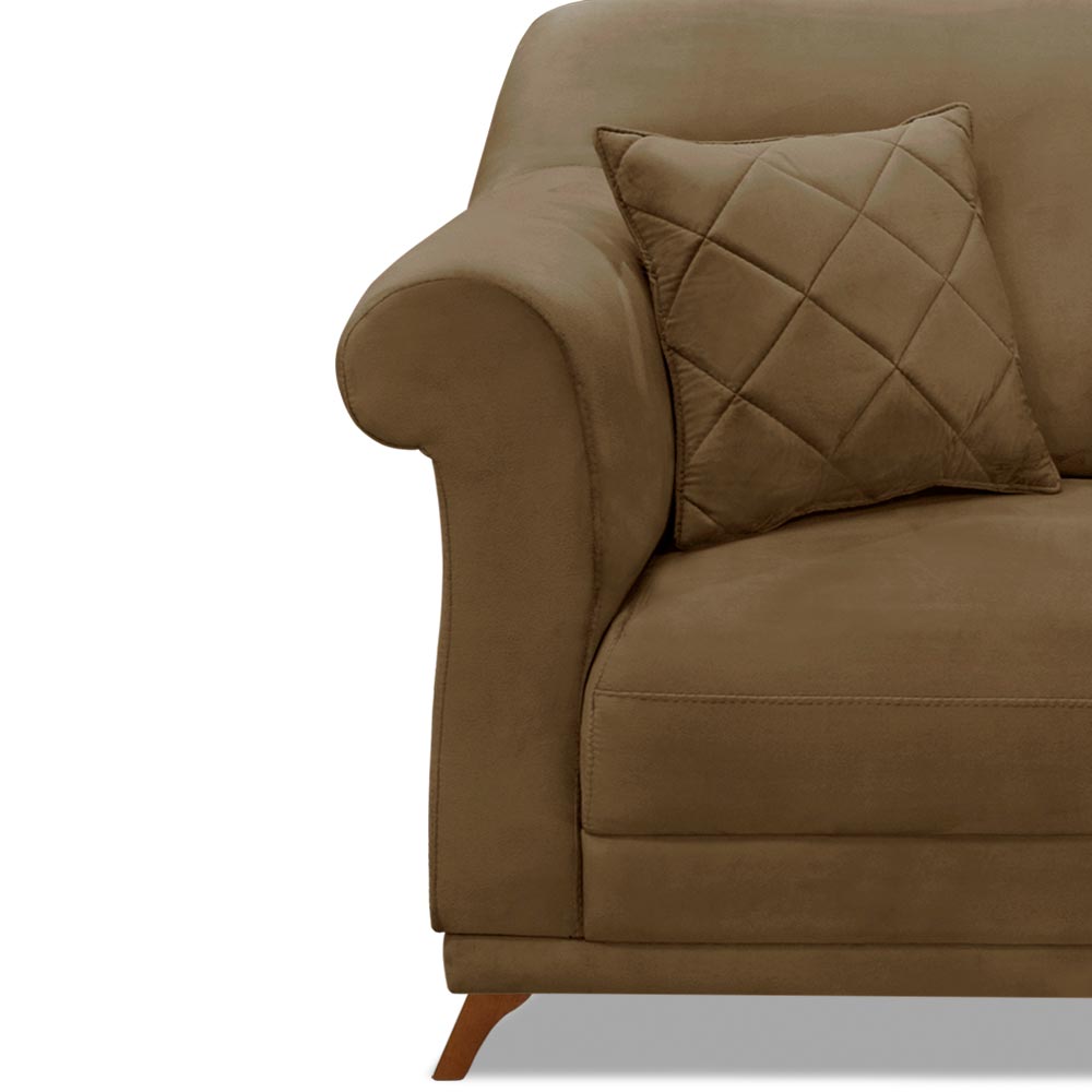 Kit 2 Poltronas Decorativas com 2 Almofadas Armstrong Suede Caramelo G63 - Gran Belo