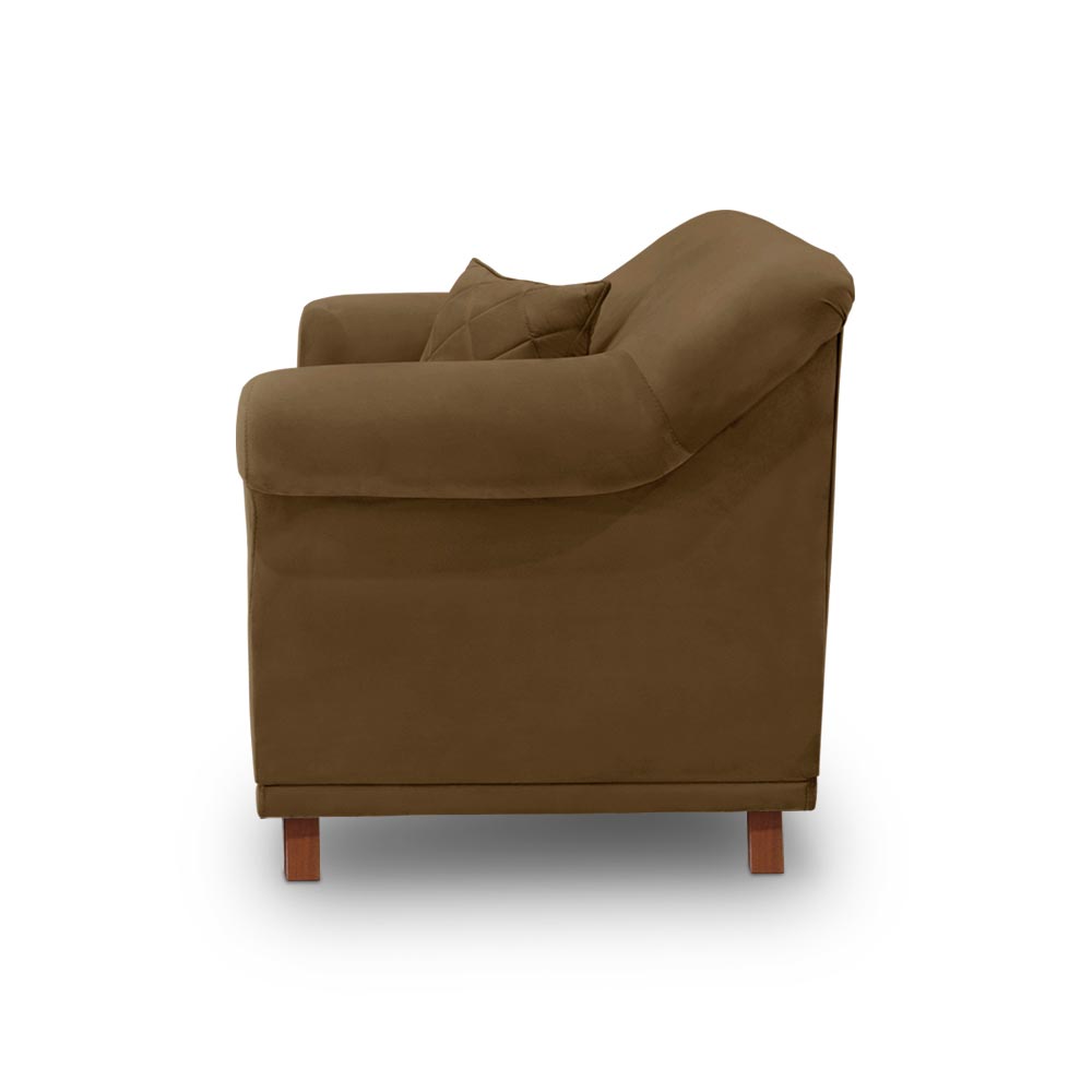 Kit 2 Poltronas Decorativas com 2 Almofadas Armstrong Suede Caramelo G63 - Gran Belo