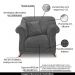 Kit 2 Poltronas Decorativas com 2 Almofadas Armstrong Suede Cinza G63 - Gran Belo