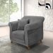 Kit 2 Poltronas Decorativas com 2 Almofadas Armstrong Suede Cinza G63 - Gran Belo