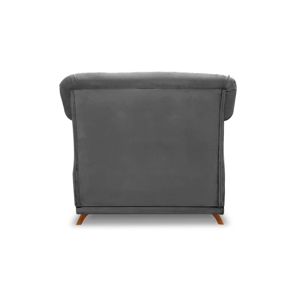 Kit 2 Poltronas Decorativas com 2 Almofadas Armstrong Suede Cinza G63 - Gran Belo