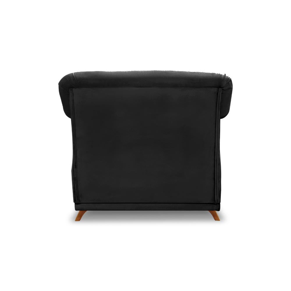 Kit 2 Poltronas Decorativas com 2 Almofadas Armstrong Suede Preto G63 - Gran Belo